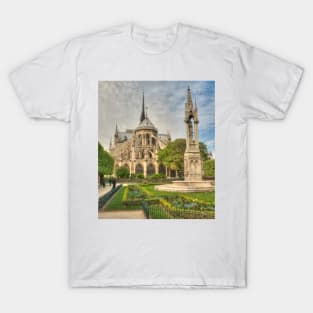 Notre Dame with Garden & Fountain T-Shirt